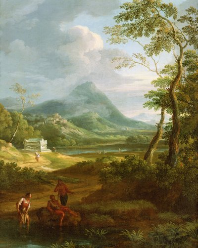 Figuren in einer klassischen Landschaft (Paar von 1818-19) von Jan Frans van Bloemen